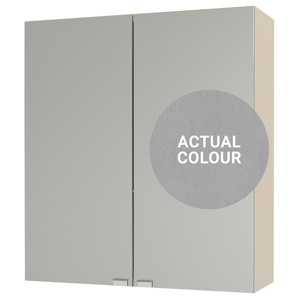 Image of Duarti By Calypso Highwood 600mm Full Depth Mirrored 2 Door Wall Hung Unit - Fossil Grey