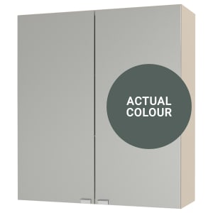 Duarti By Calypso Highwood 600mm Full Depth Mirrored 2 Door Wall Hung Unit - Woodland Green