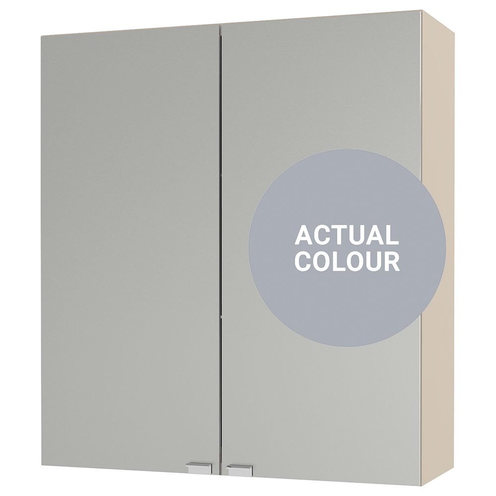 Image of Duarti By Calypso Beaufort 600mm Full Depth Mirrored 2 Door Wall Hung Unit - Shadow Grey