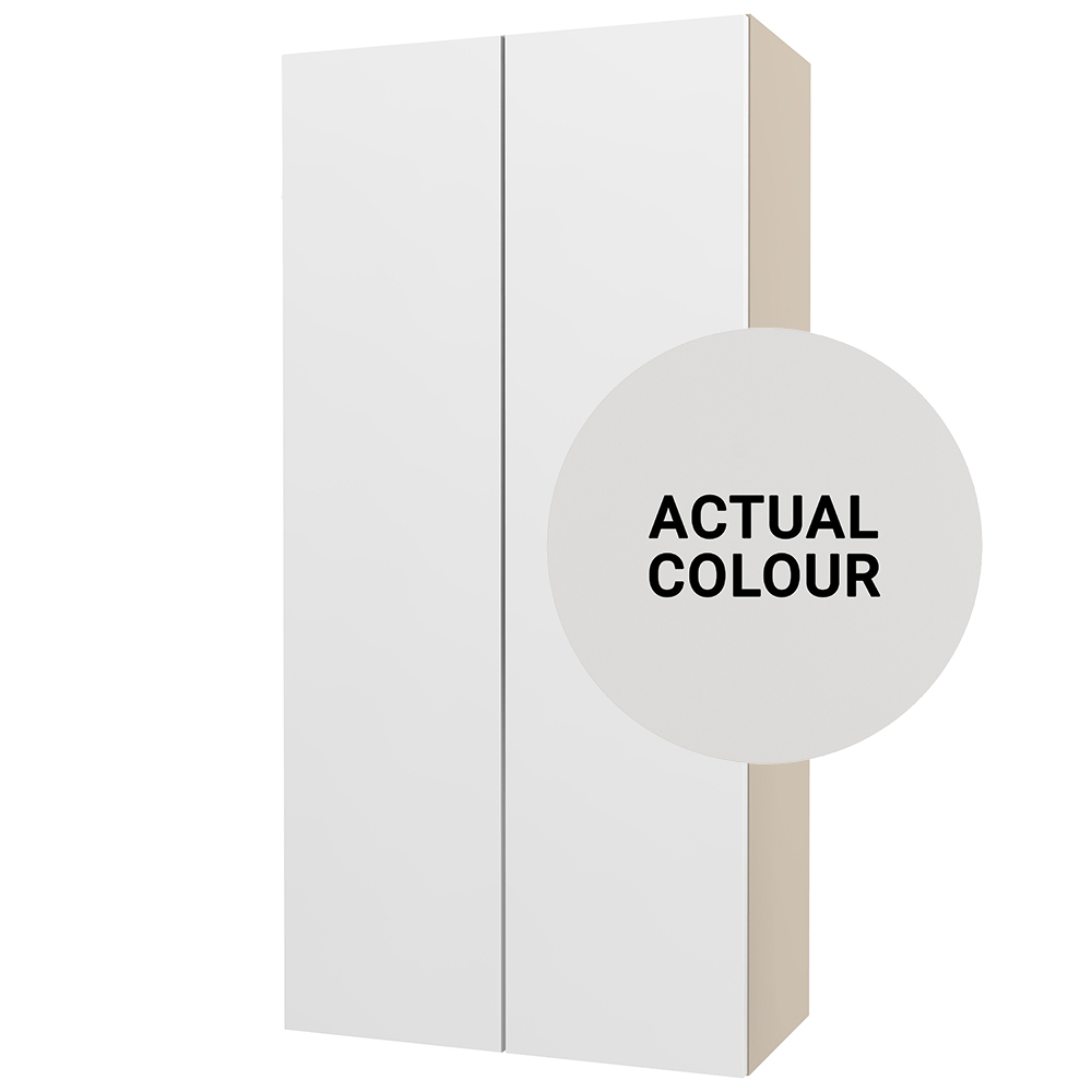 Image of Duarti By Calypso Cascade 600mm Slimline 2 Door Wall Hung Tower Unit - Mirror Grey