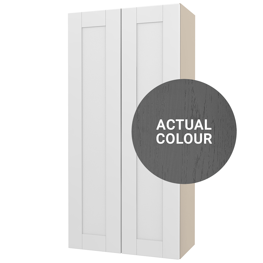 Image of Duarti By Calypso Highwood 600mm Slimline 2 Door Wall Hung Tower Unit - Panther Grey