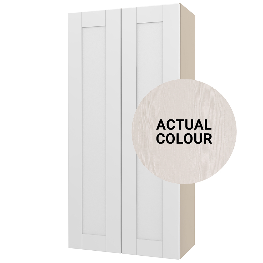 Image of Duarti By Calypso Highwood 600mm Slimline 2 Door Wall Hung Tower Unit - Taupe