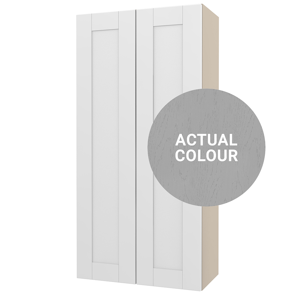 Image of Duarti By Calypso Highwood 600mm Slimline 2 Door Wall Hung Tower Unit - Fossil Grey