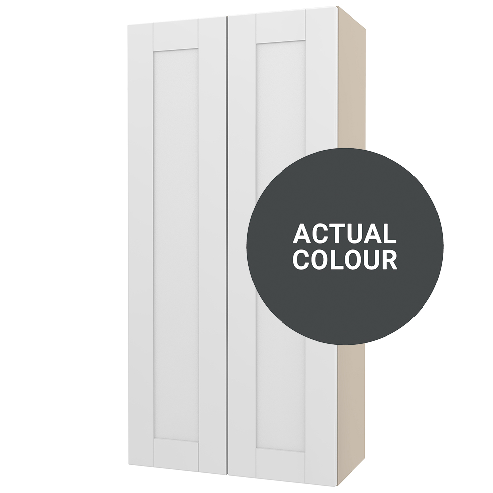 Image of Duarti By Calypso Highwood 600mm Slimline 2 Door Wall Hung Tower Unit - Midnight Grey