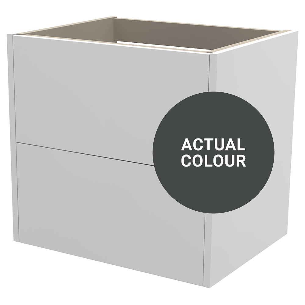 Image of Duarti By Calypso Cascade 600mm Full Depth 2 Drawer Wall Hung Vanity Unit - Midnight Grey