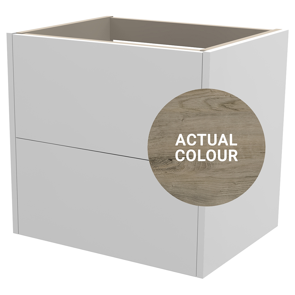 Duarti By Calypso Cascade 600mm Full Depth 2 Drawer Wall Hung Vanity Unit - Grey Bark