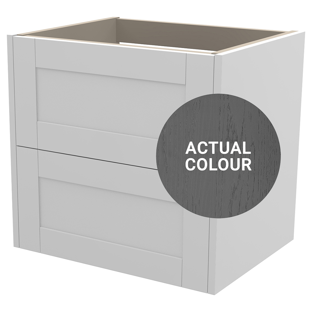 Duarti By Calypso Highwood 600mm Full Depth 2 Drawer Wall Hung Vanity Unit - Panther Grey