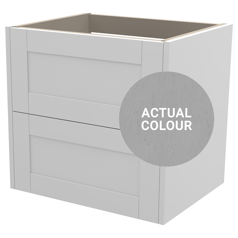 Image of Duarti By Calypso Highwood 600mm Full Depth 2 Drawer Wall Hung Vanity Unit - Fossil Grey