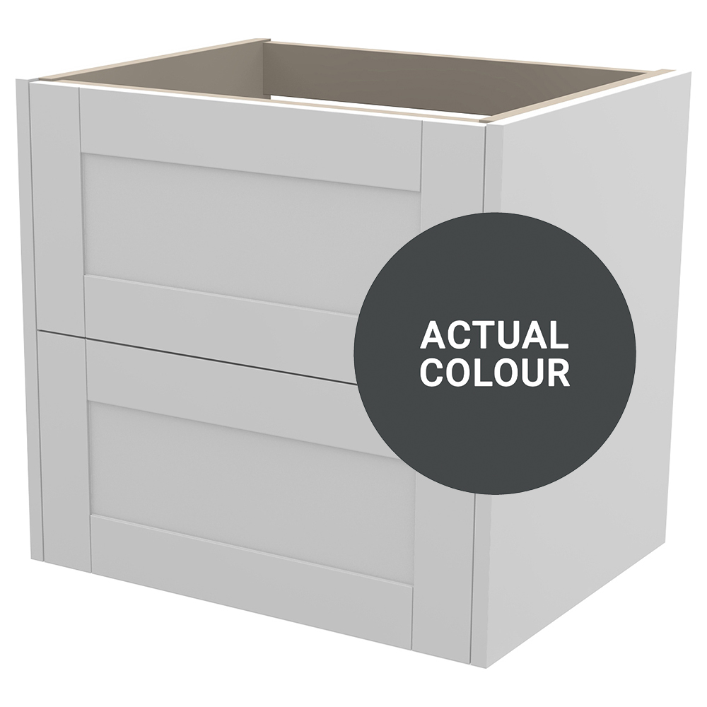 Duarti By Calypso Highwood 600mm Full Depth 2 Drawer Wall Hung Vanity Unit - Midnight Grey