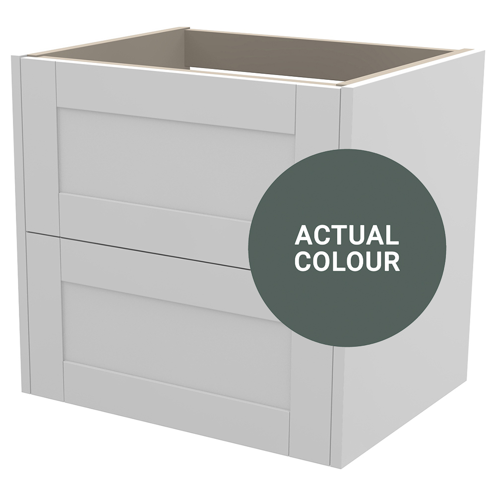 Duarti By Calypso Highwood 600mm Full Depth 2 Drawer Wall Hung Vanity Unit - Woodland Green