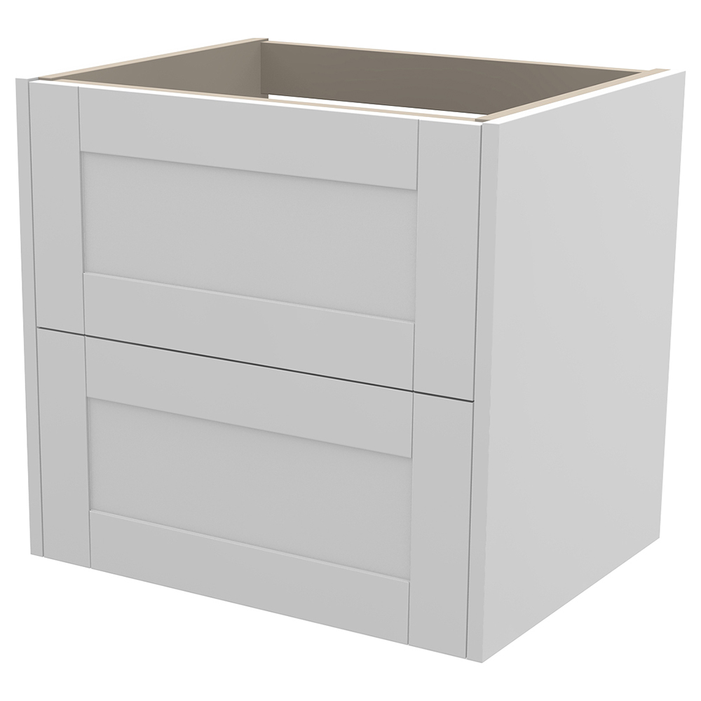 Duarti By Calypso Highwood 600mm Full Depth 2 Drawer Wall Hung Vanity Unit - Matt White