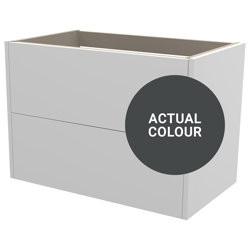 Duarti By Calypso Cascade 800mm Full Depth 2 Drawer Wall Hung Vanity Unit - Midnight Grey