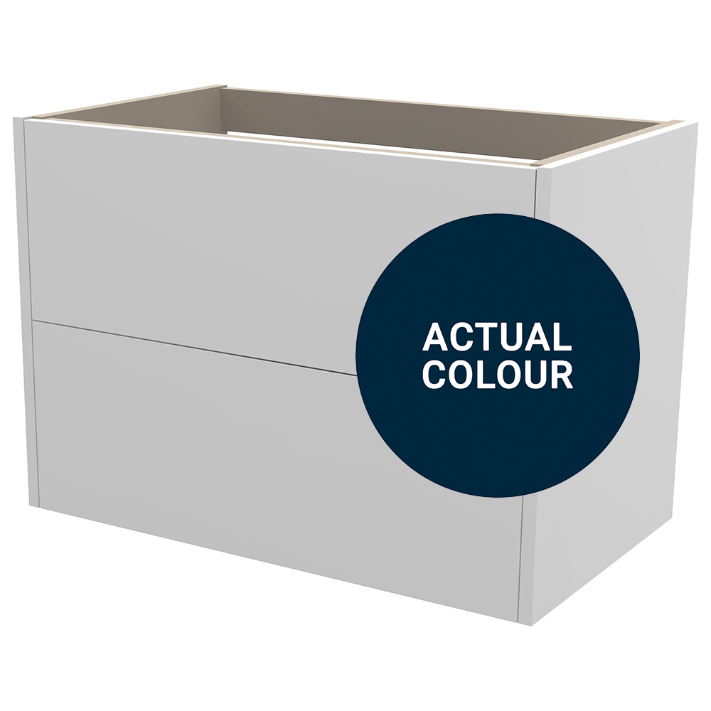 Image of Duarti By Calypso Cascade 800mm Full Depth 2 Drawer Wall Hung Vanity Unit - Midnight Blue