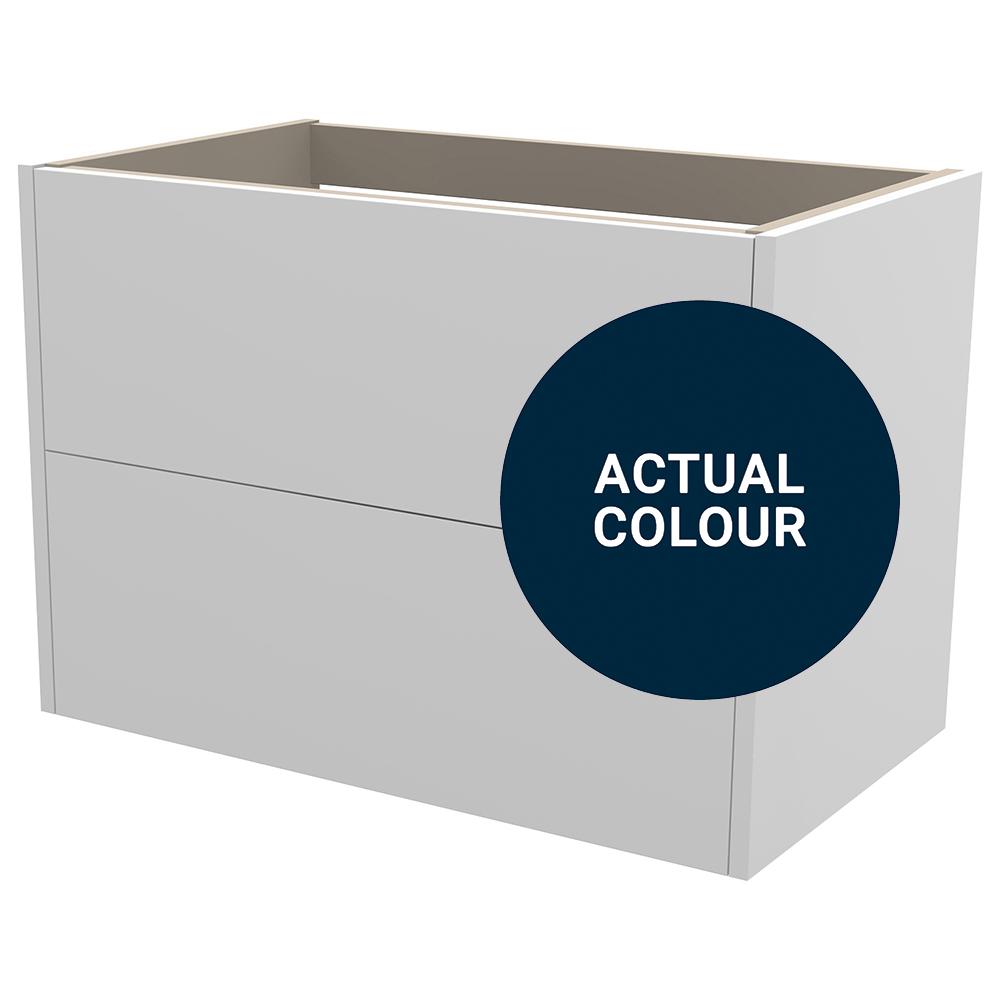 Duarti By Calypso Cascade 800mm Full Depth 2 Drawer Wall Hung Vanity Unit - Midnight Blue