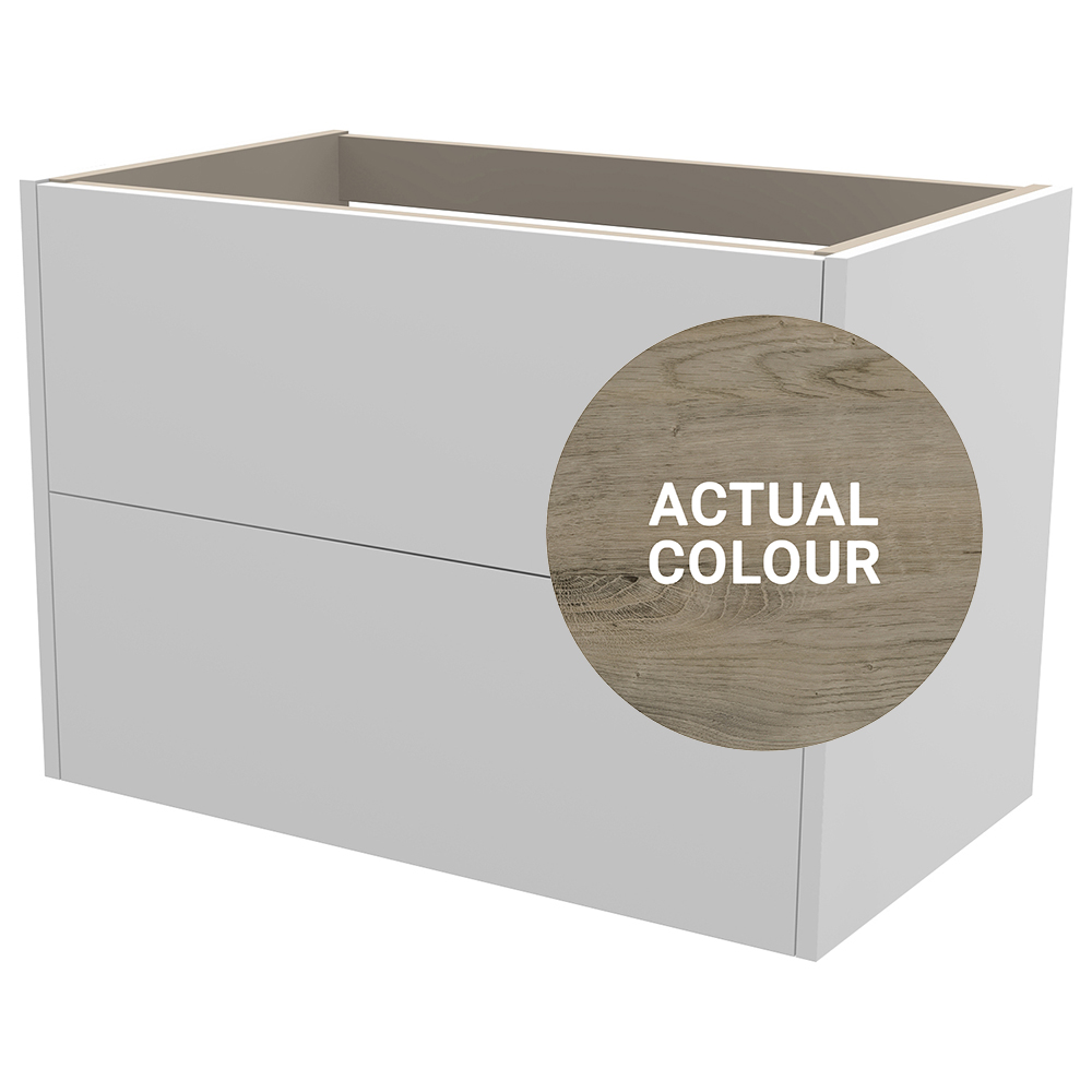 Duarti By Calypso Cascade 800mm Full Depth 2 Drawer Wall Hung Vanity Unit - Grey Bark