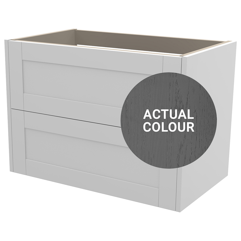 Duarti By Calypso Highwood 800mm Full Depth 2 Drawer Wall Hung Vanity Unit - Panther Grey