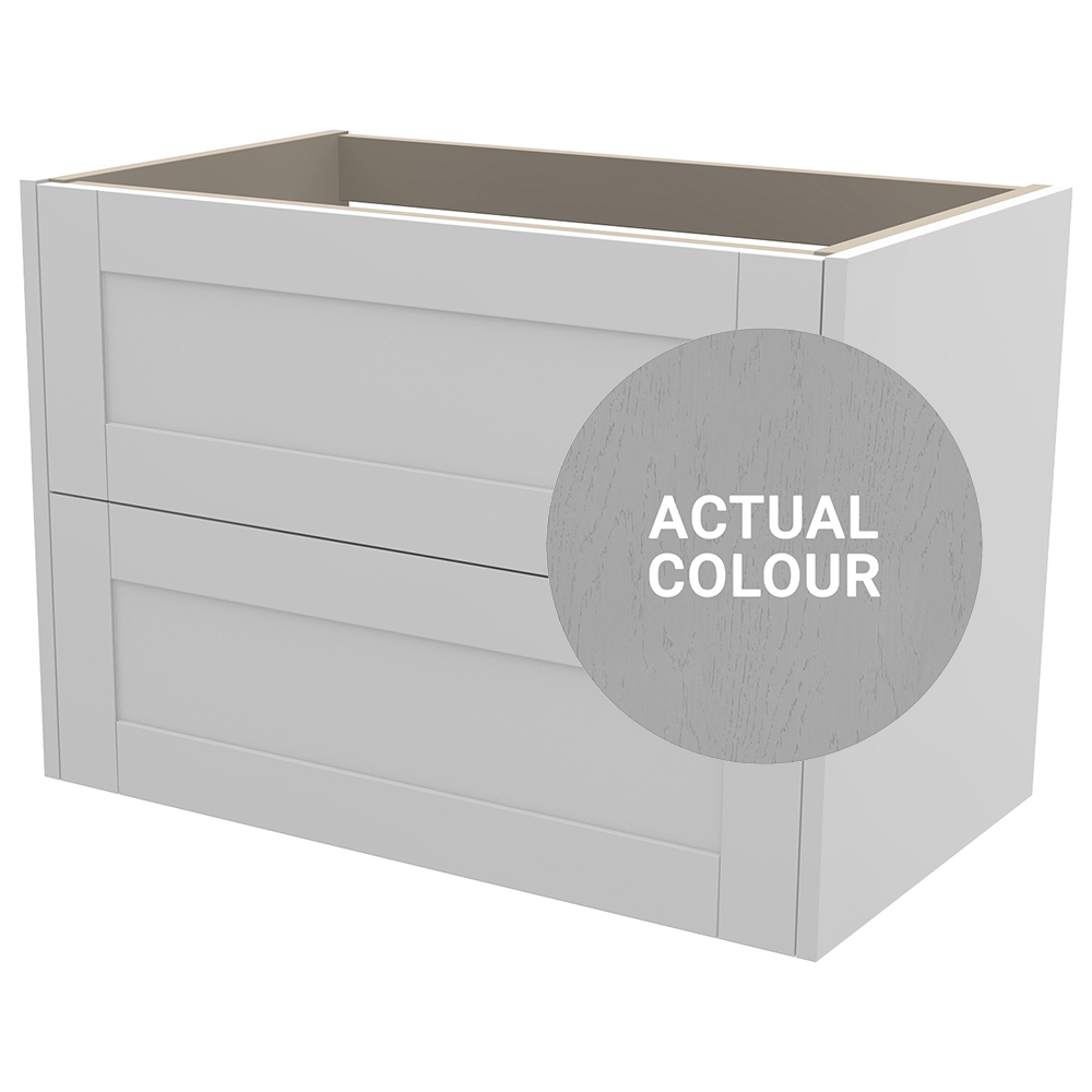 Image of Duarti By Calypso Highwood 800mm Full Depth 2 Drawer Wall Hung Vanity Unit - Fossil Grey