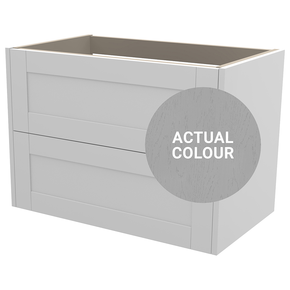 Duarti By Calypso Highwood 800mm Full Depth 2 Drawer Wall Hung Vanity Unit - Fossil Grey