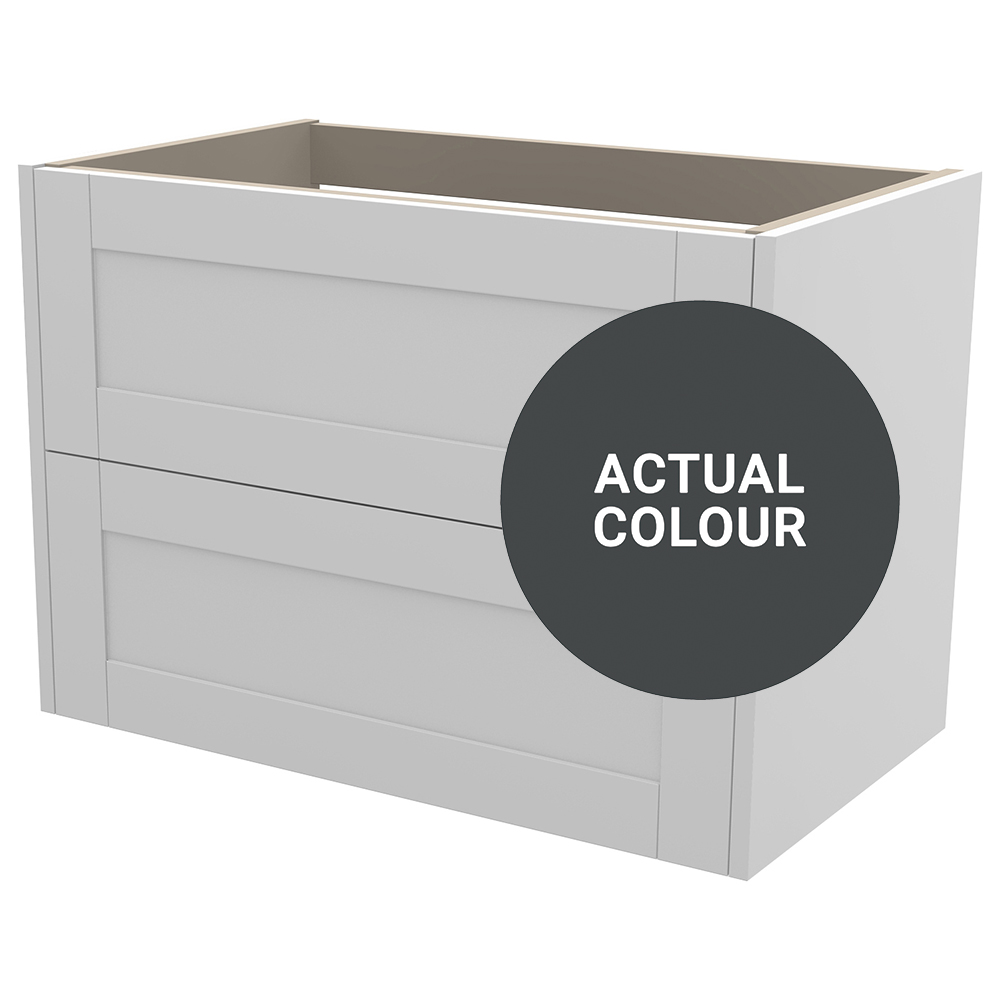 Image of Duarti By Calypso Highwood 800mm Full Depth 2 Drawer Wall Hung Vanity Unit - Midnight Grey