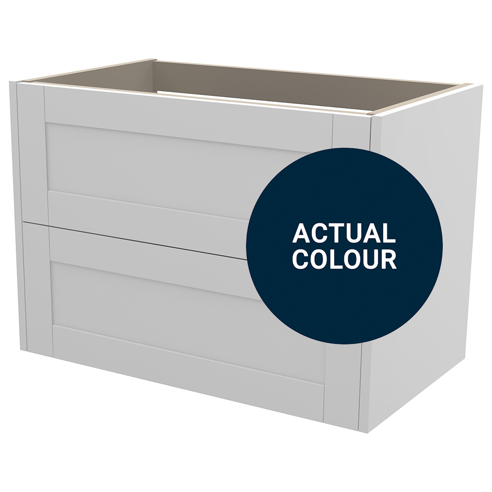 Duarti By Calypso Highwood 800mm Full Depth 2 Drawer Wall Hung Vanity Unit - Midnight Blue