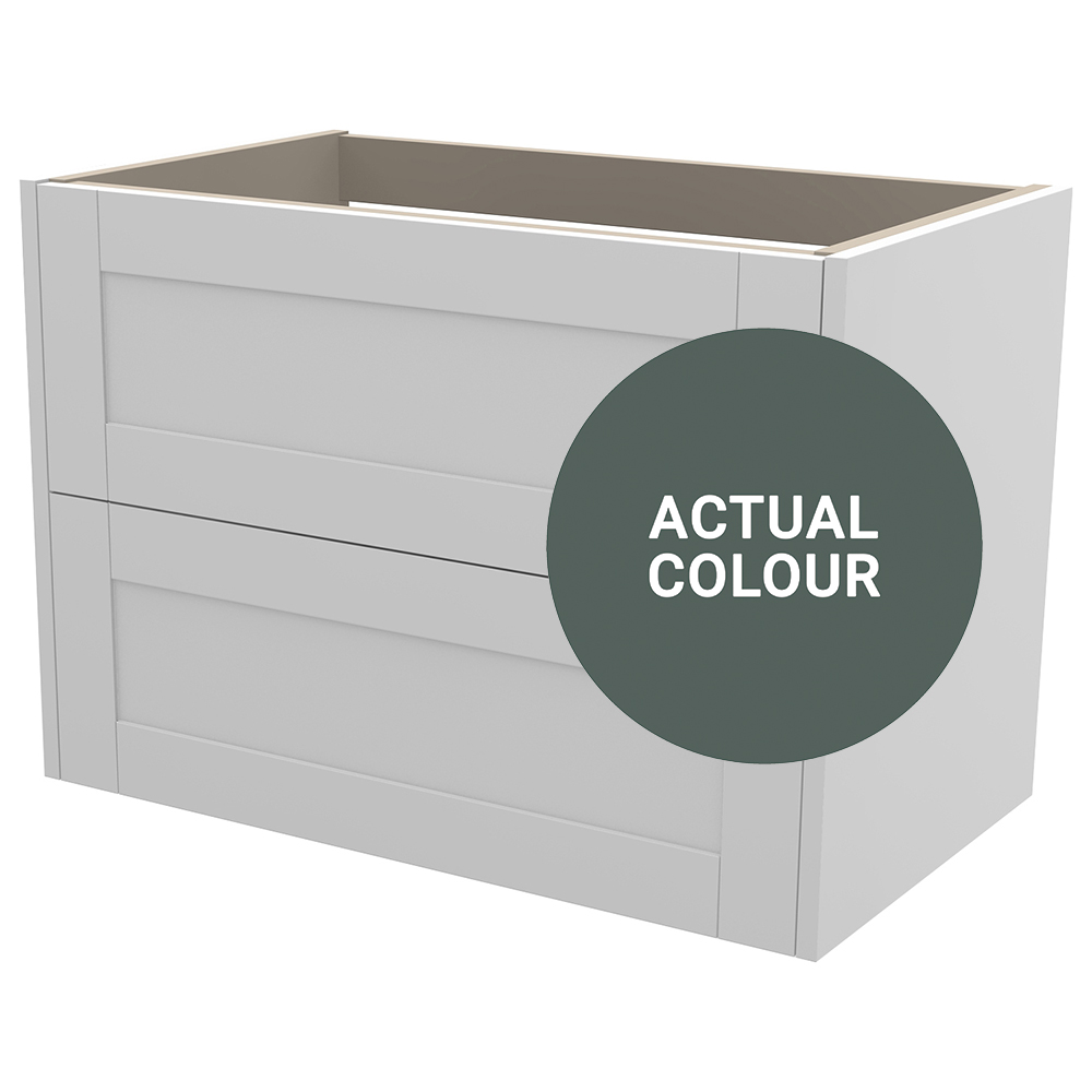 Image of Duarti By Calypso Highwood 800mm Full Depth 2 Drawer Wall Hung Vanity Unit - Woodland Green