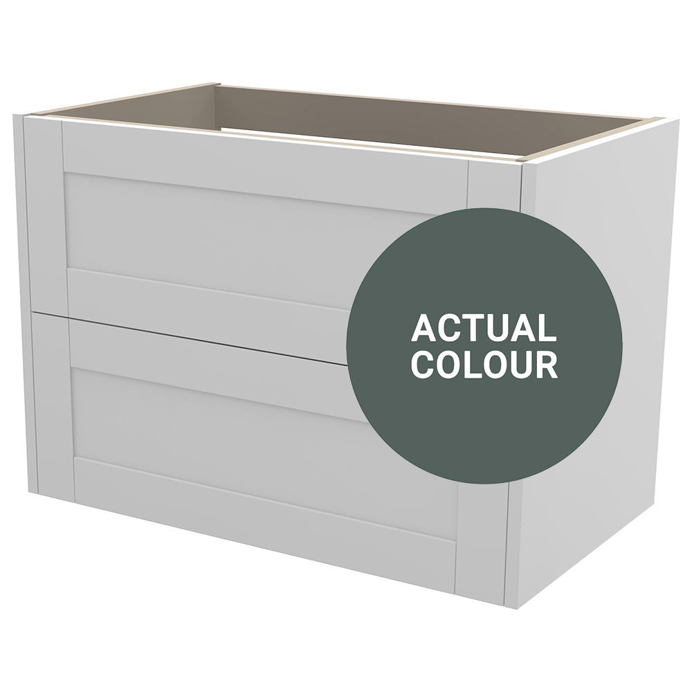 Duarti By Calypso Highwood 800mm Full Depth 2 Drawer Wall Hung Vanity Unit - Woodland Green