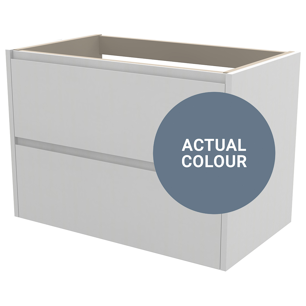 Image of Duarti By Calypso Beaufort 800mm Full Depth 2 Drawer Wall Hung Vanity Unit - Bermuda Blue