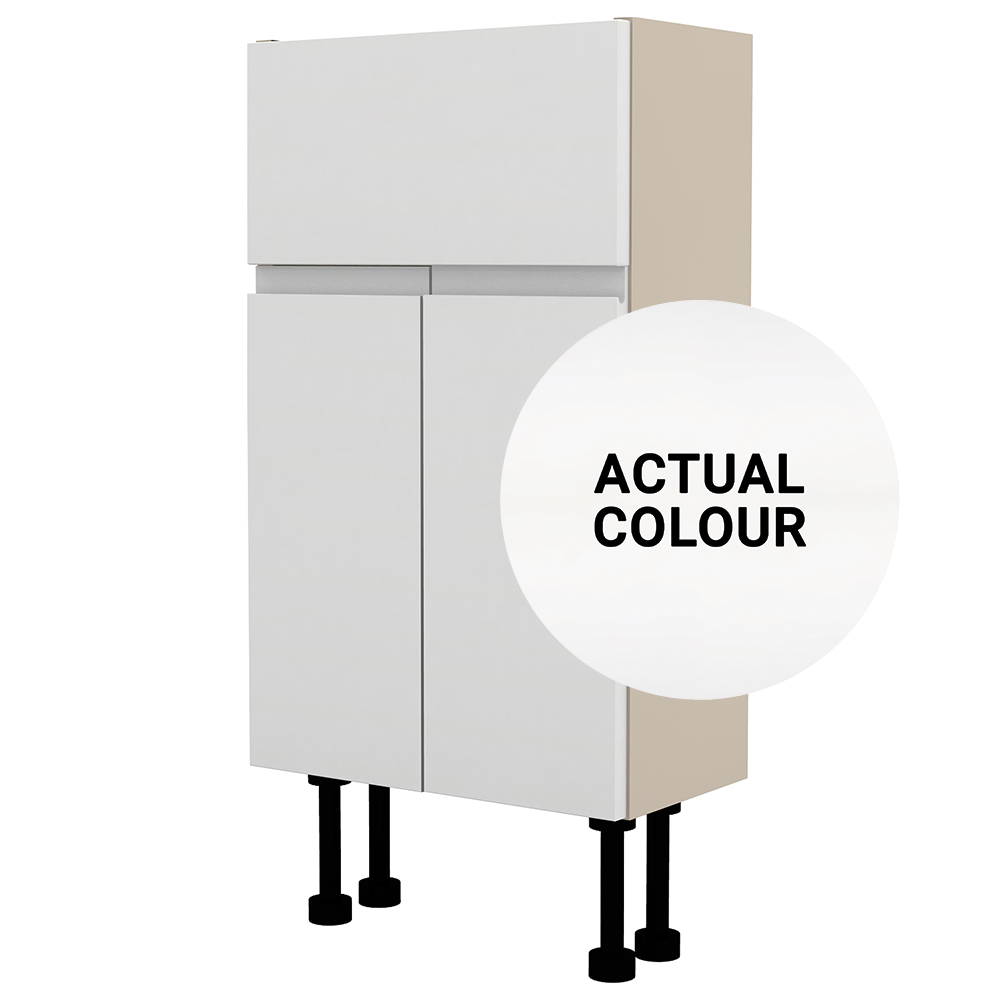 Image of Duarti By Calypso Beaufort 400mm Slimline 2 Door Vanity Unit - White Varnish