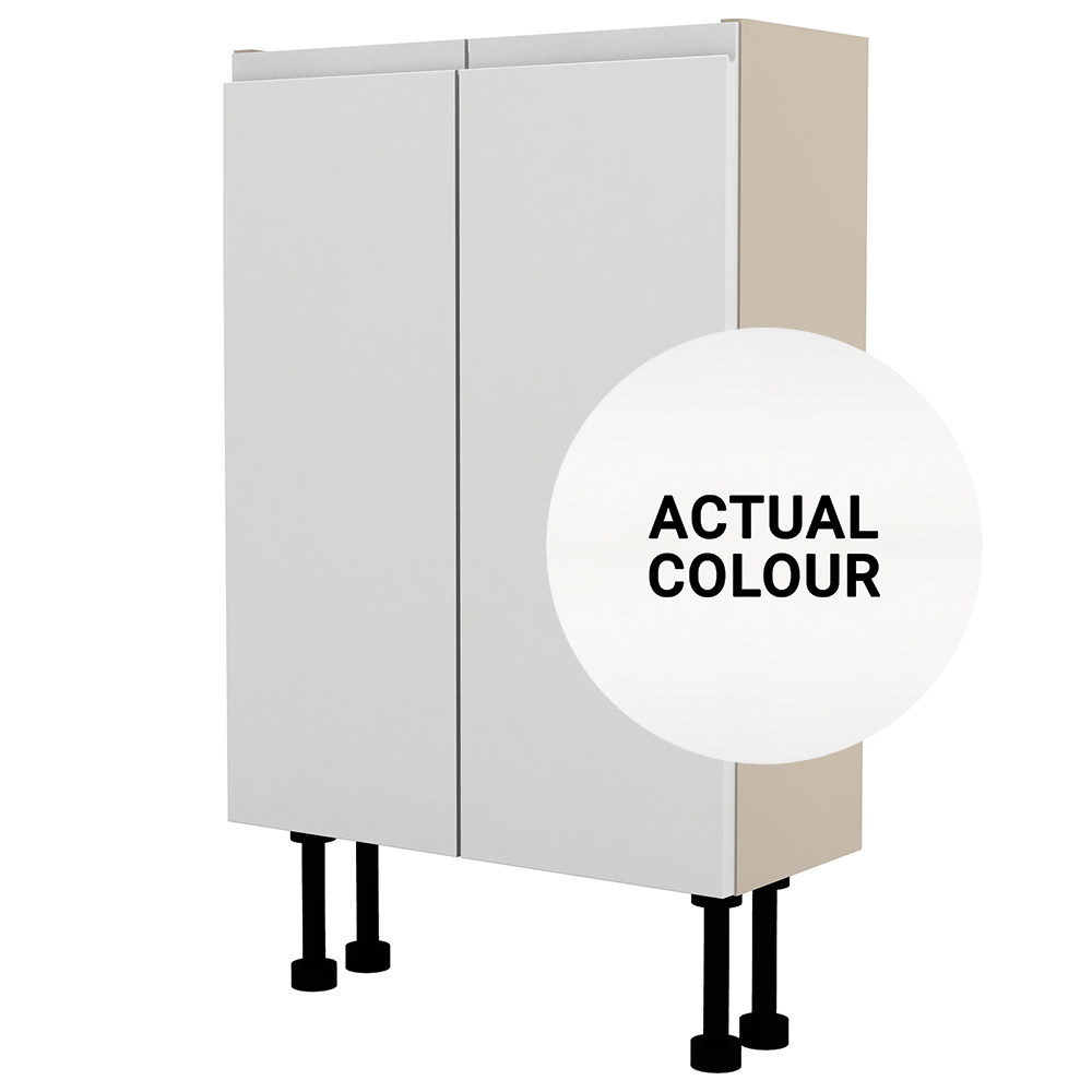 Image of Duarti By Calypso Beaufort 500mm Slimline 2 Door Floor Standing Unit - White Varnish