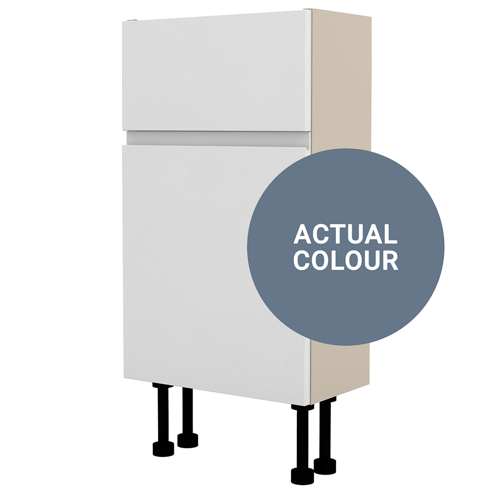 Image of Duarti By Calypso Beaufort Left Hand 400mm Slimline 1 Door Vanity Unit - Bermuda Blue