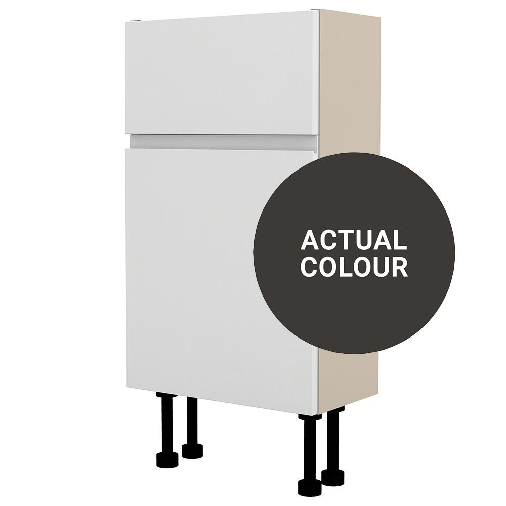 Image of Duarti By Calypso Beaufort Left Hand 400mm Slimline 1 Door Vanity Unit - Ember Grey