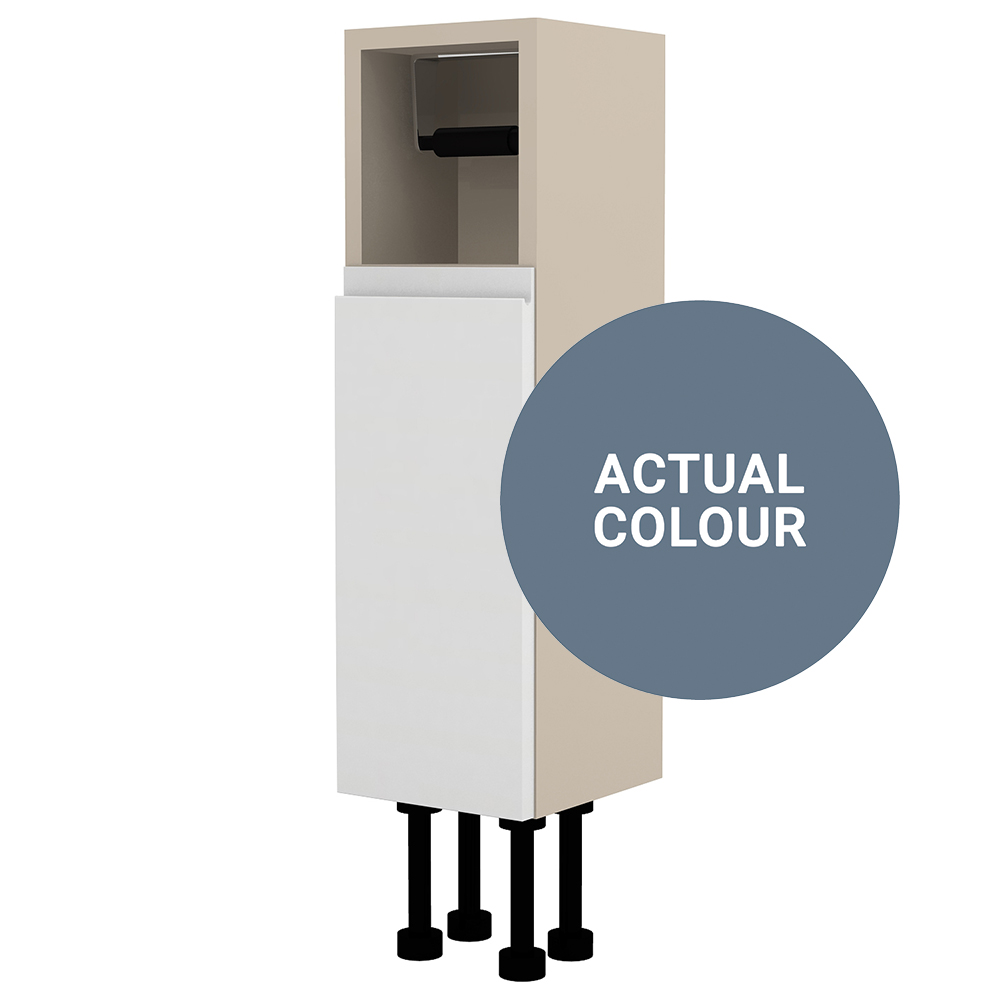 Image of Duarti By Calypso Beaufort Left Hand 200mm Open Top Slimline Toilet Roll Unit - Bermuda Blue