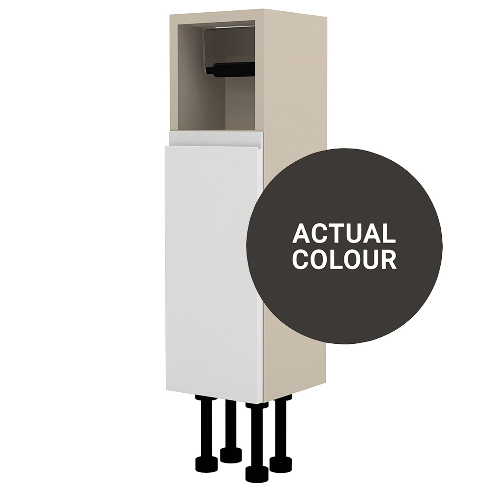 Image of Duarti By Calypso Beaufort Left Hand 200mm Open Top Slimline Toilet Roll Unit - Ember Grey