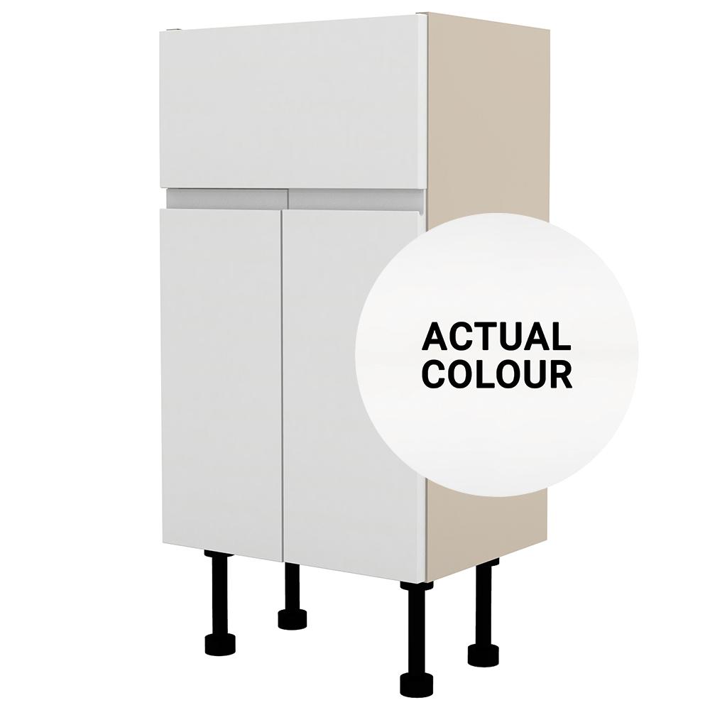 Image of Duarti By Calypso Beaufort 400mm Full Depth 2 Door Vanity Unit - White Varnish