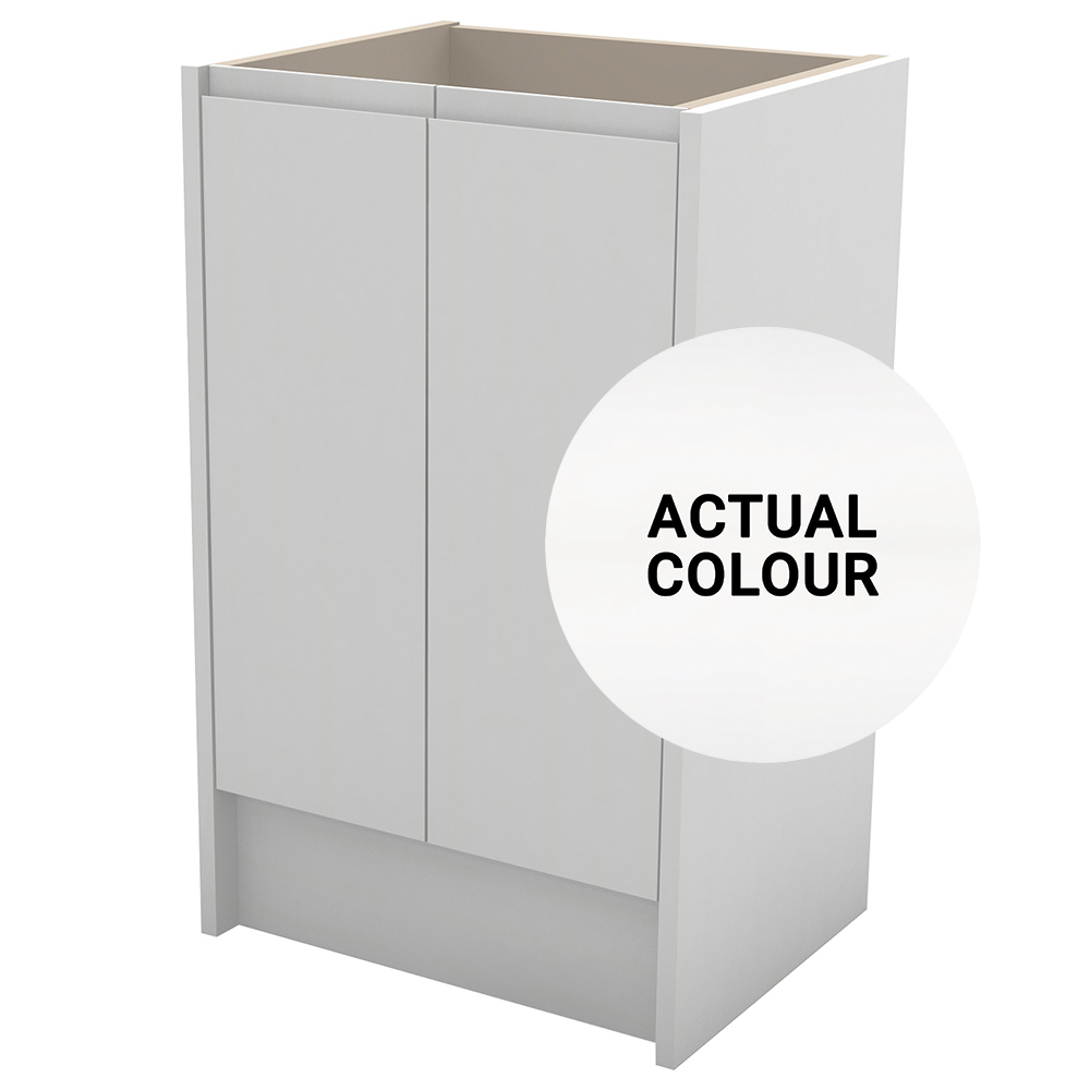 Duarti By Calypso Beaufort 500mm Slimline 2 Door Floor Standing Vanity Unit - White Varnish