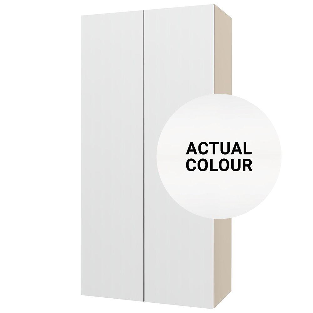 Image of Duarti By Calypso Beaufort Left Hand 600mm Slimline 2 Door Wall Hung Tower Unit - White Varnish