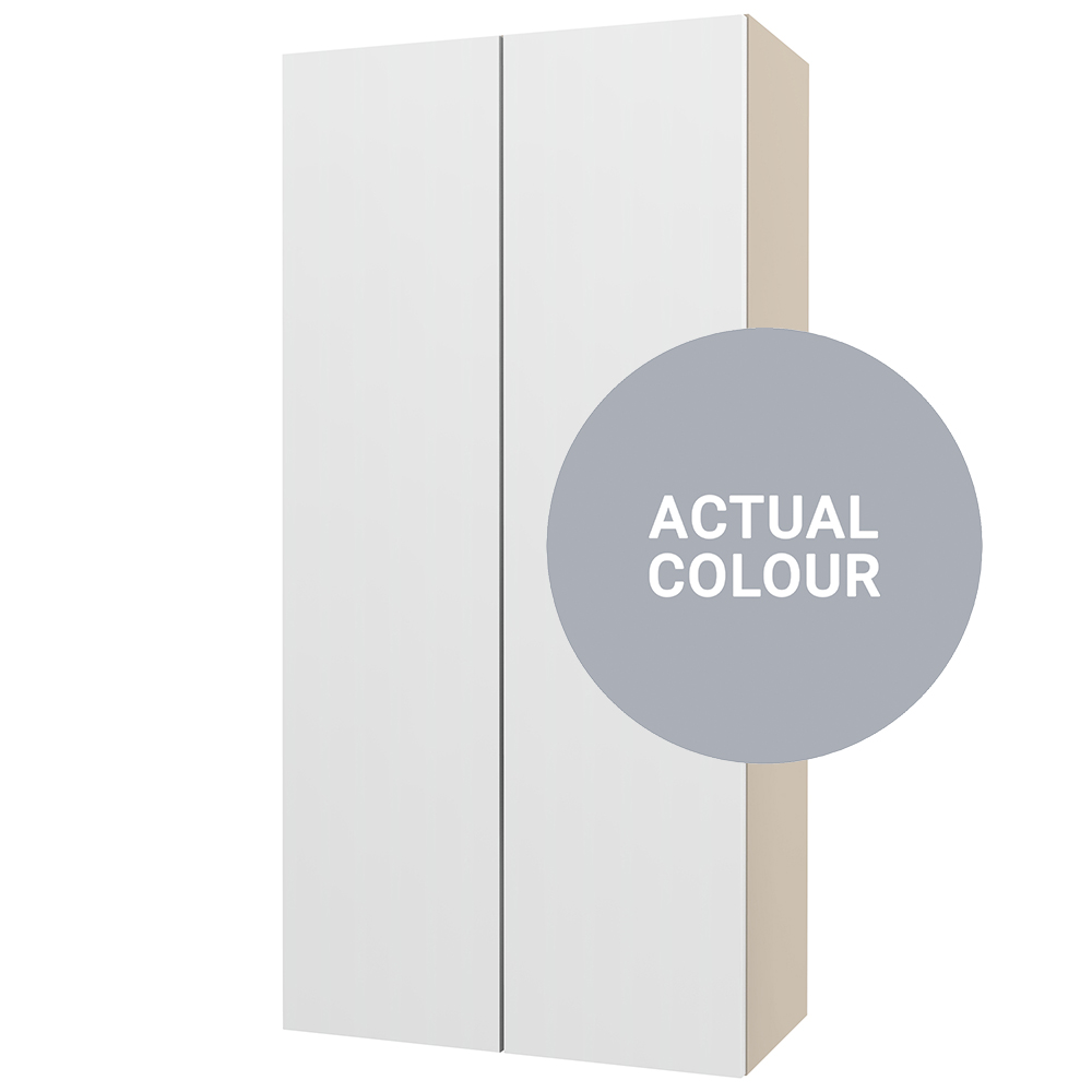 Image of Duarti By Calypso Beaufort Left Hand 600mm Slimline 2 Door Wall Hung Tower Unit - Shadow Grey