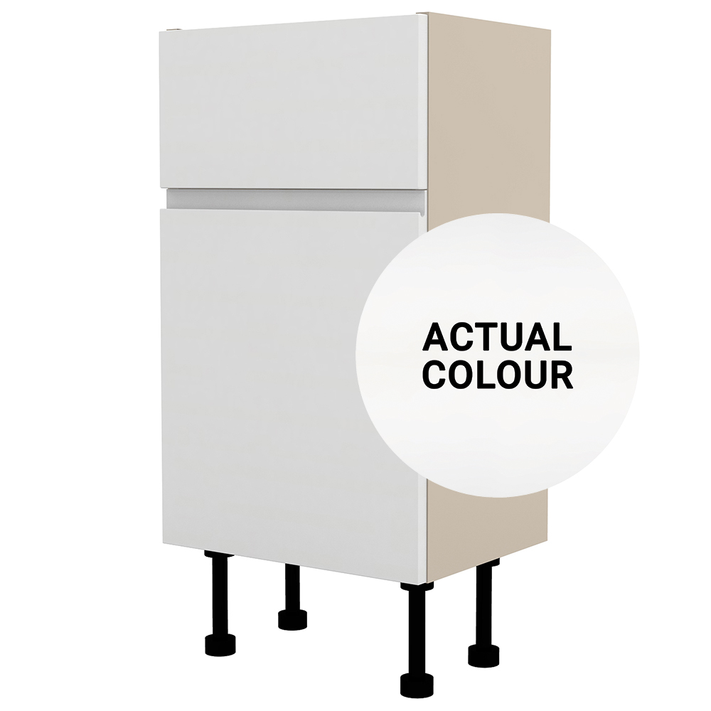 Image of Duarti By Calypso Beaufort Left Hand 400mm Full Depth 1 Door Vanity Unit - White Varnish