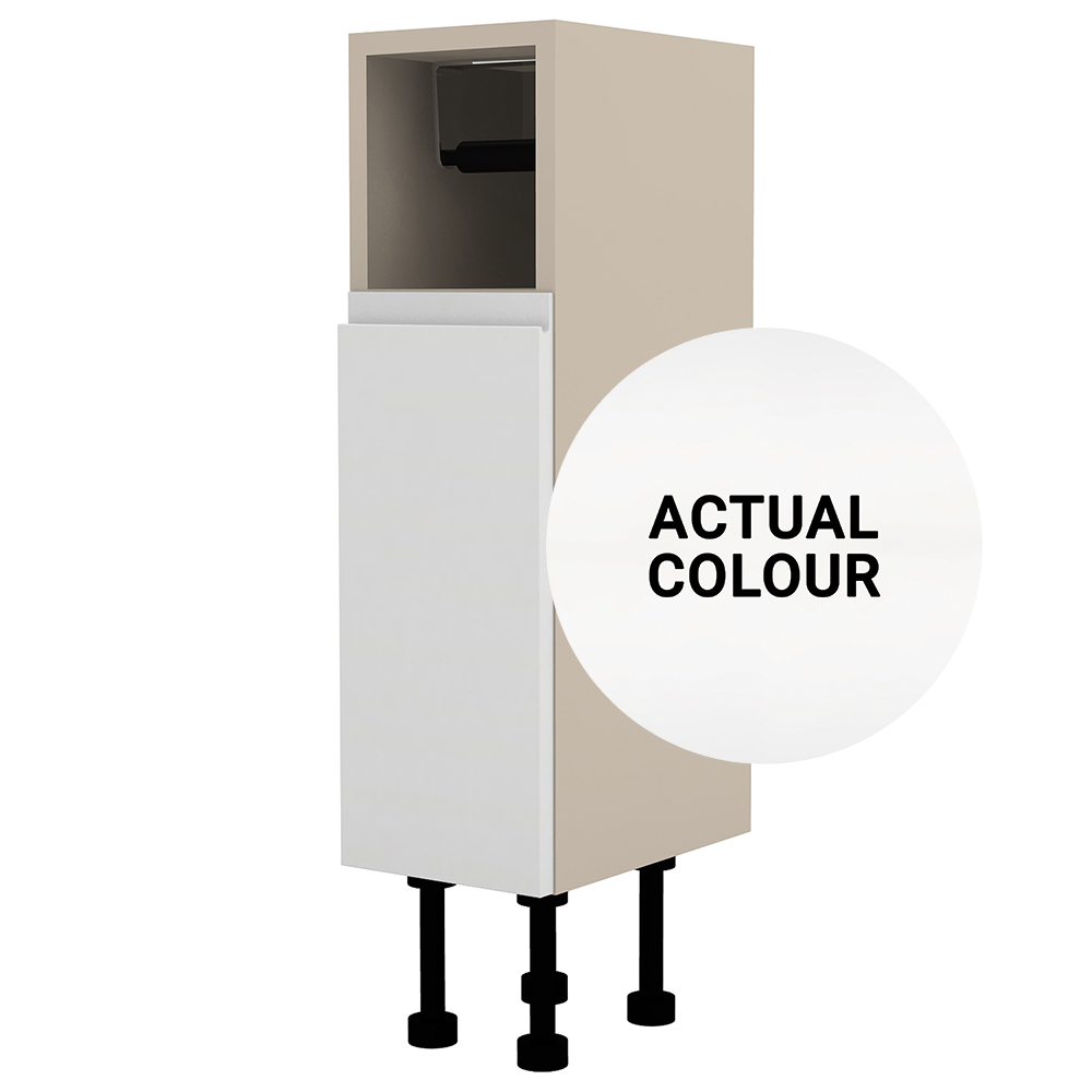 Image of Duarti By Calypso Beaufort Left Hand 200mm Open Top Full Depth Toilet Roll Unit - White Varnish