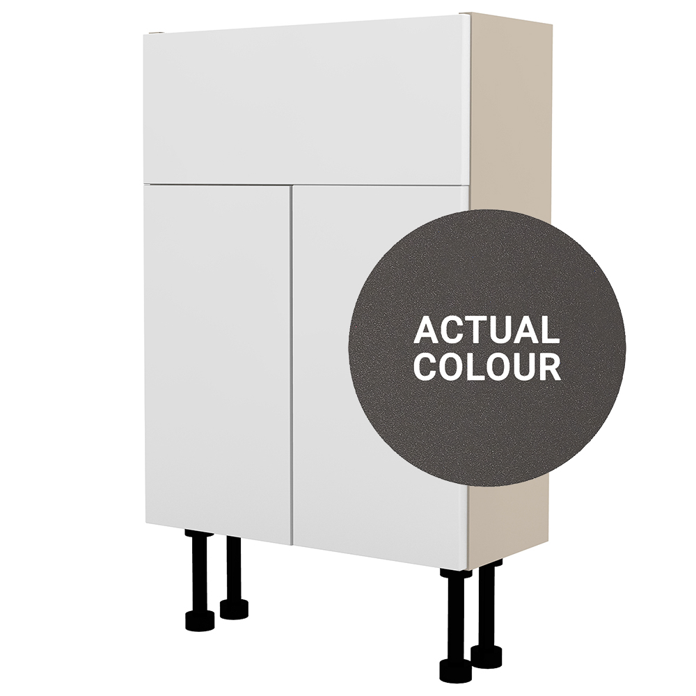 Image of Duarti By Calypso Cascade 500mm Slimline 2 Door Vanity Unit - Galaxy Grey