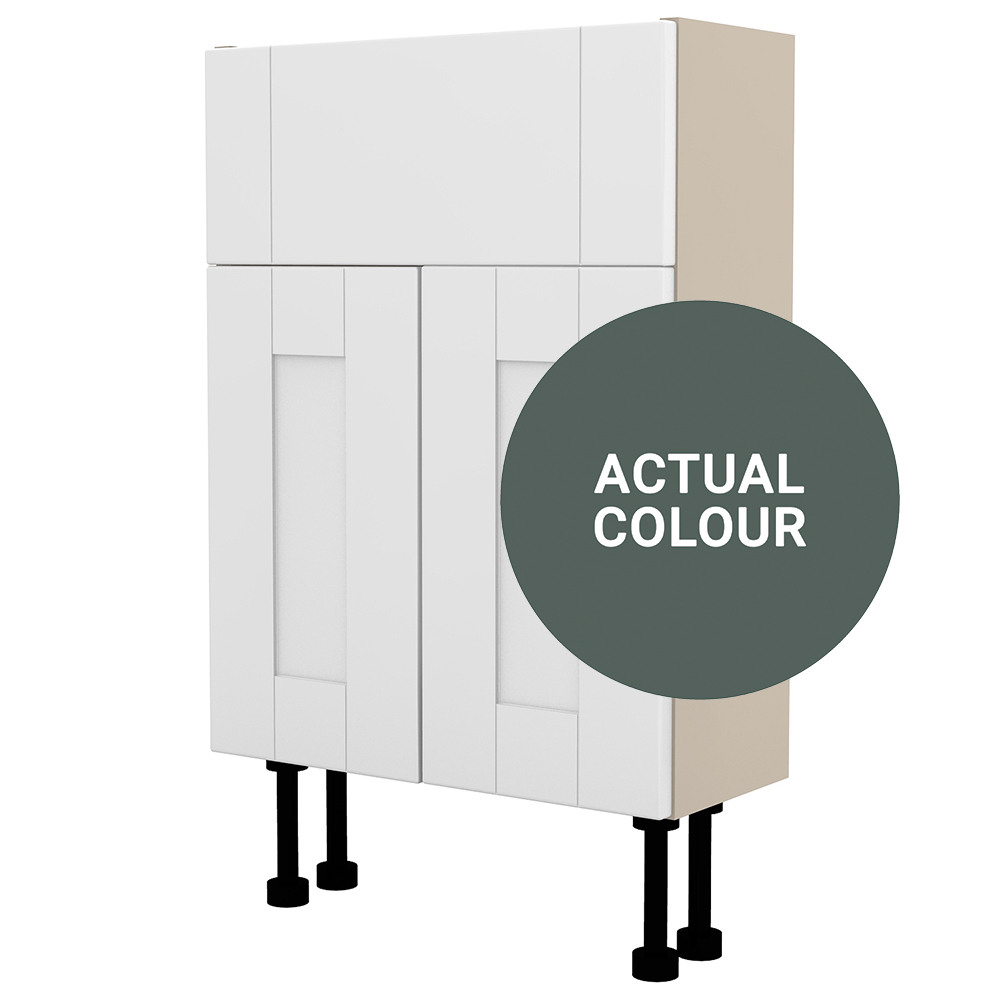 Image of Duarti By Calypso Highwood 500mm Slimline 2 Door Vanity Unit - Woodland Green