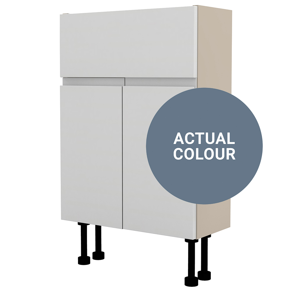 Image of Duarti By Calypso Beaufort 500mm Slimline 2 Door Vanity Unit - Bermuda Blue