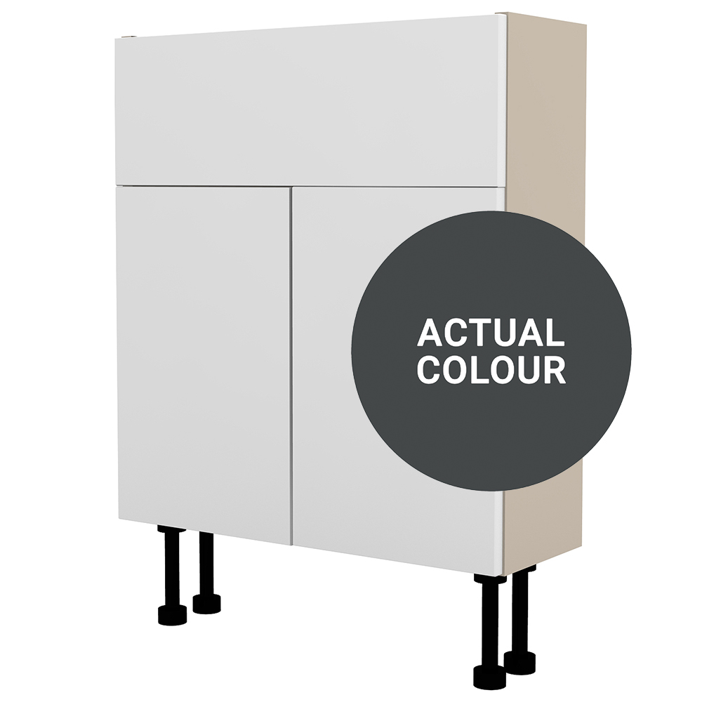 Image of Duarti By Calypso Cascade 600mm Slimline 2 Door Vanity Unit - Midnight Grey