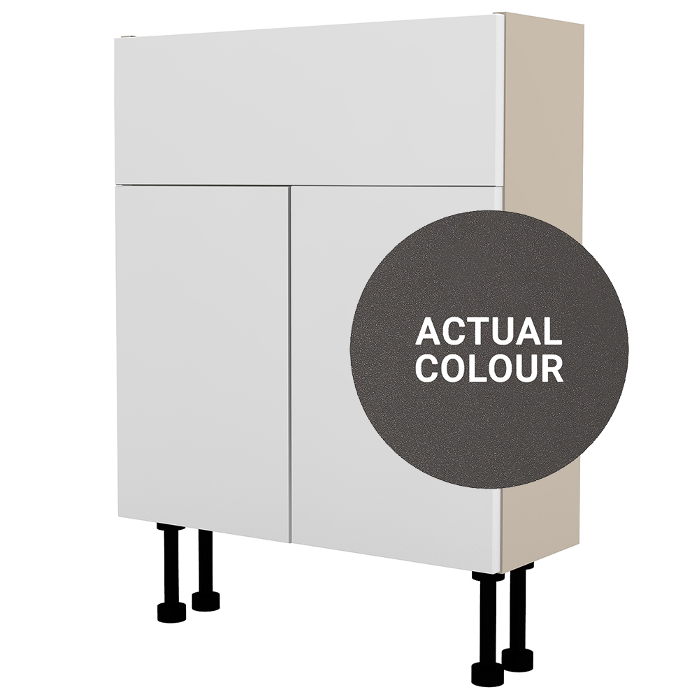 Image of Duarti By Calypso Cascade 600mm Slimline 2 Door Vanity Unit - Galaxy Grey