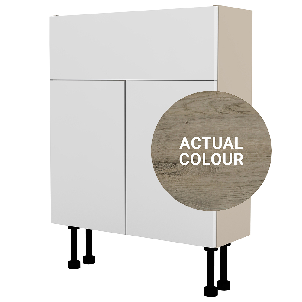 Image of Duarti By Calypso Cascade 600mm Slimline 2 Door Vanity Unit - Grey Bark