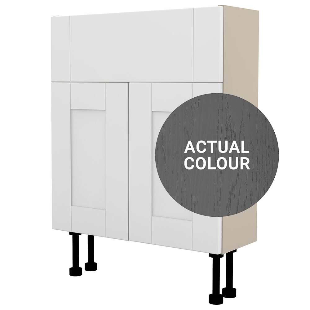 Image of Duarti By Calypso Highwood 600mm Slimline 2 Door Vanity Unit - Panther Grey