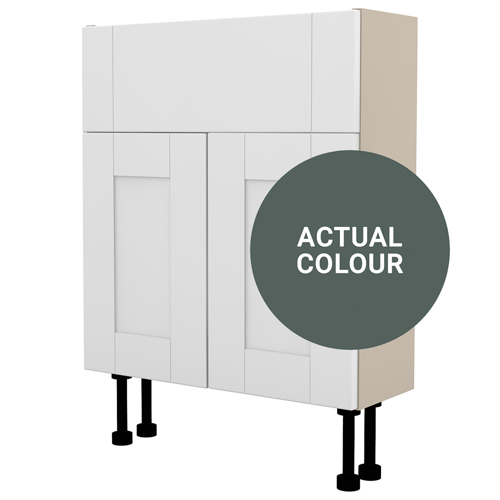 Image of Duarti By Calypso Highwood 600mm Slimline 2 Door Vanity Unit - Woodland Green