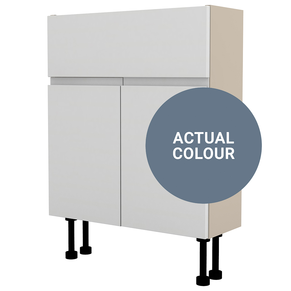 Image of Duarti By Calypso Beaufort 600mm Slimline 2 Door Vanity Unit - Bermuda Blue