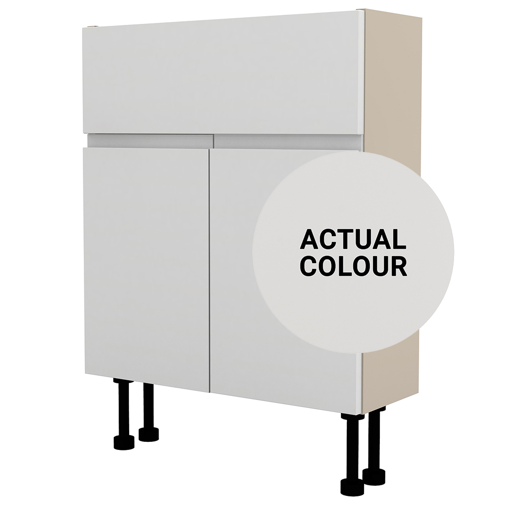 Image of Duarti By Calypso Beaufort 600mm Slimline 2 Door Vanity Unit - Grey Varnish