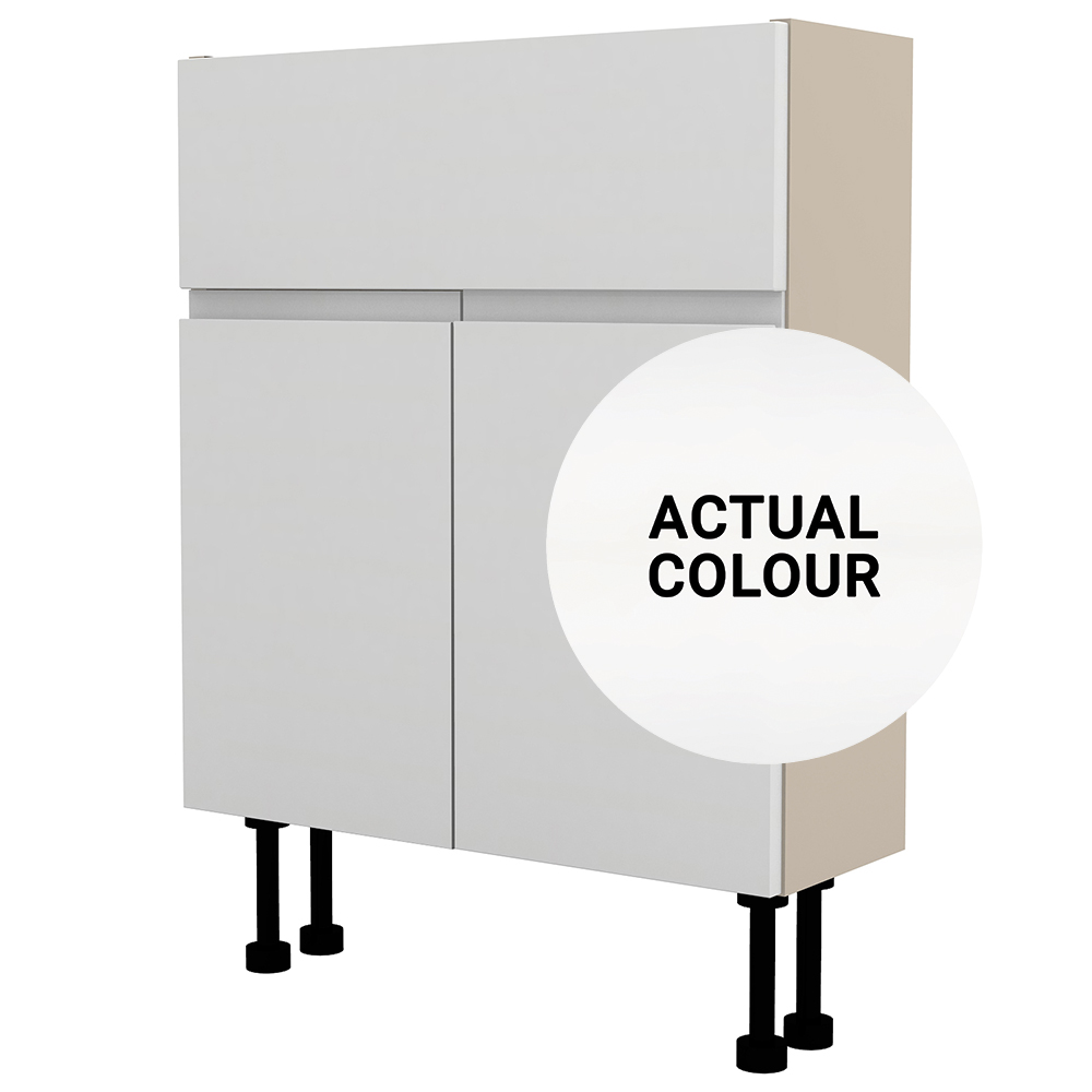 Image of Duarti By Calypso Beaufort 600mm Slimline 2 Door Vanity Unit - White Varnish